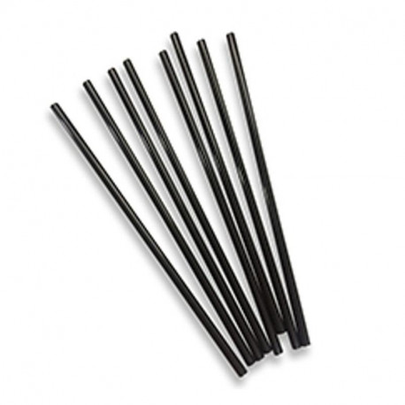 Pajita Recta Negra PP 8x230 mm. 500/5000