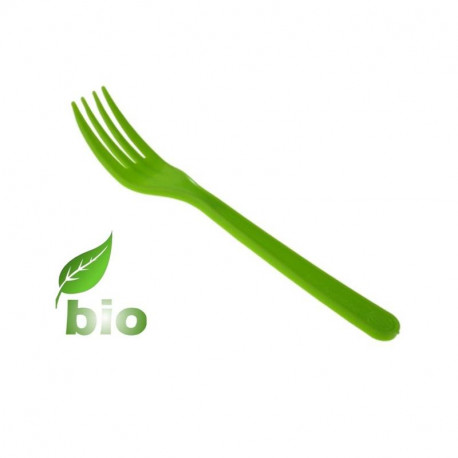 Tenedor Biodegradable Verde PP BIO 16 cm. 100/1000
