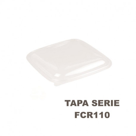 Tapa para envase de base cuadrada transparente