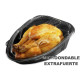 Base Negra PP + tapa OPS para pollo 3.700cc / 100