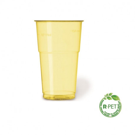 Vaso 350 cc. Ø:78 mm. Alto R-PET Amarillo F 20/500