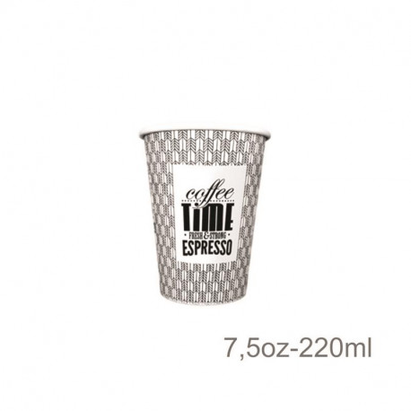 Vaso Papel 7,5 Oz. COFFEE TIME -50 -1000