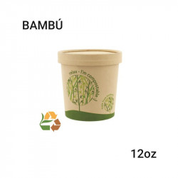 Envase y tapa para sopa bamboo 12oz - 355 cc