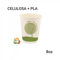 Vaso café doble biodegradable - compostable - 8oz