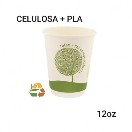 Vaso café biodegradable - compostable - 12oz