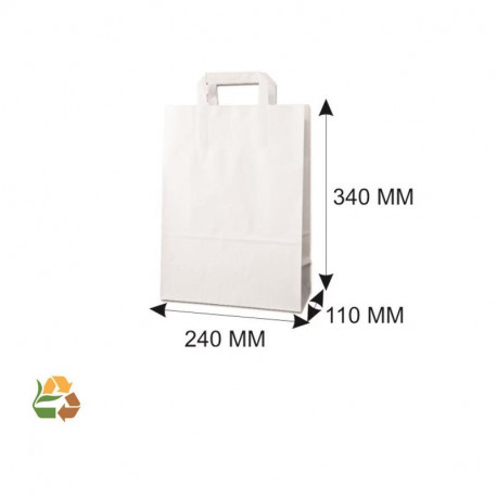 Bolsa Asa Plana PAPEL Blanca 240x110x340mm. /250