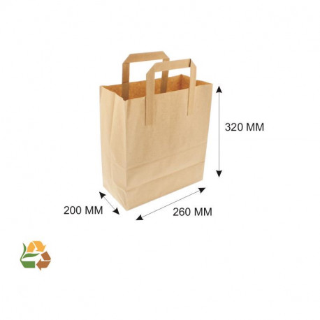 Bolsa Asa Plana PAPEL KRAFT 260x200x320mm. /250