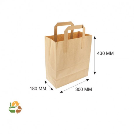 Bolsa Asa Plana PAPEL KRAFT 300X180X430mm. /200