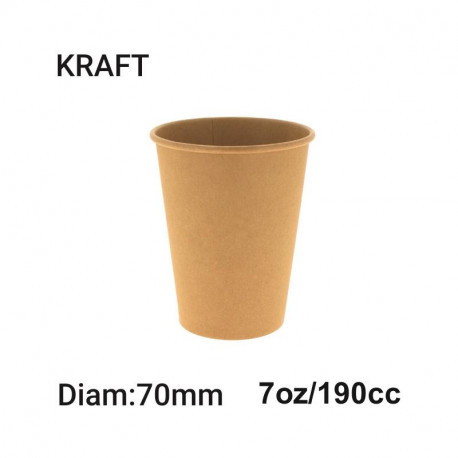 Vaso Papel 7Oz- Diam:70 - Kraft - 50 - 1.000