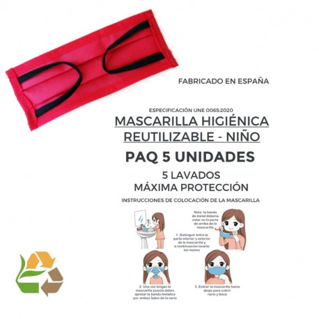 Mascarilla Reutilizable - 5 Lavados - Niño - 50