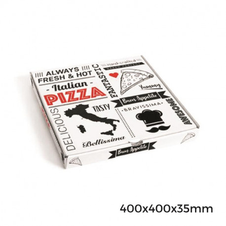 Caja Pizza CARTÓN Vesubio 40x40x3,5cm. /50