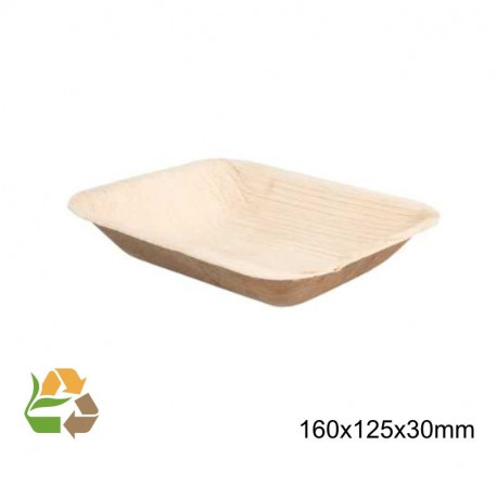 Plato Cuadrado Hoja de Palma - 180x180x25 mm -