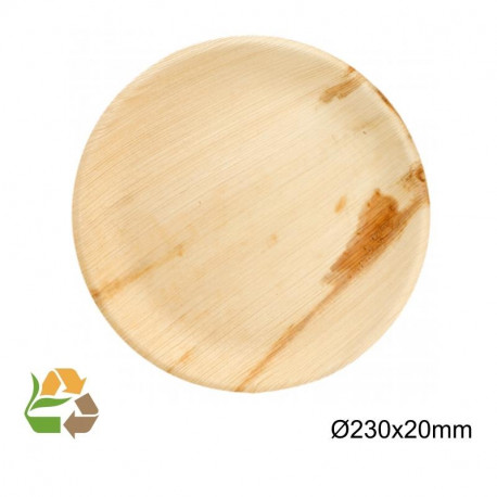 Plato Redondo - 20x2.5cm - Hoja de Palma