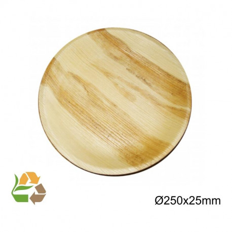 Plato Redondo - 24cm - Hoja de Palma