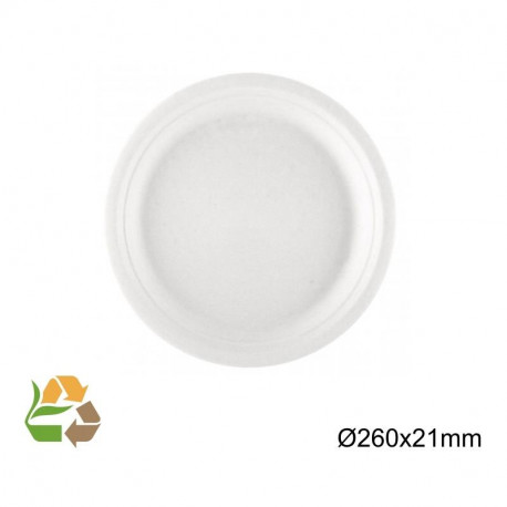 Plato Redondo - 26cm - Caña de Azúcar