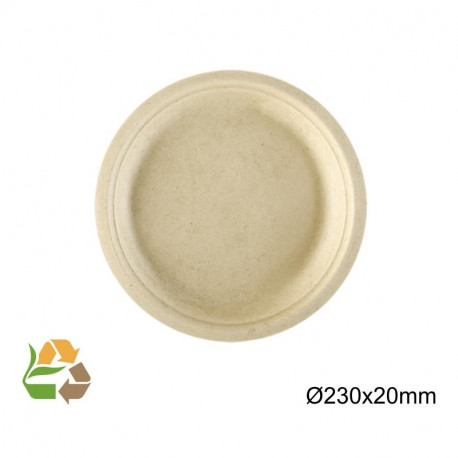 Plato Redondo - 23cm - Caña de Azúcar