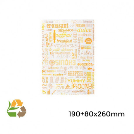 Bolsa croissants "Parole" - 19+8x26cm - 4000