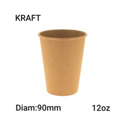 Vaso Papel 12Oz- Diam:90- Kraft - 50 - 1.000
