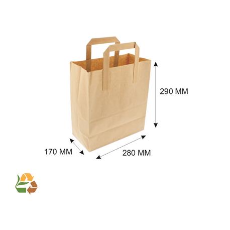 Bolsa Asa Plana PAPEL KRAFT 280x170x290mm. /250