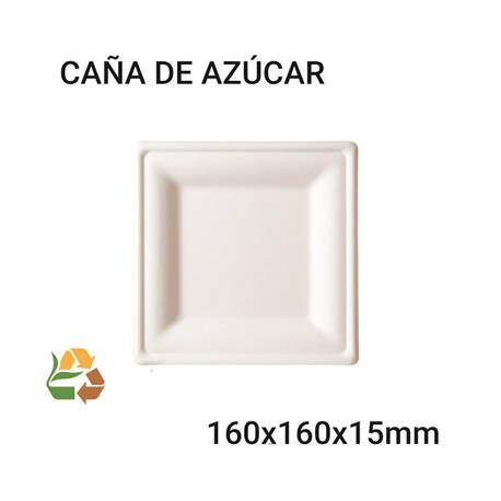 Plato BIO Cuadrado - Pequeño - 160x160x15mm