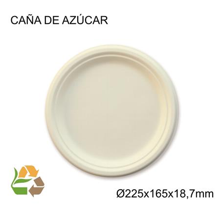 Plato FIBRA MOLDEADA BIO Ø220x19mm. 50/500