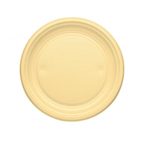 Plato Llano Crema - Ø205mm - PS - REUTILIZABLE