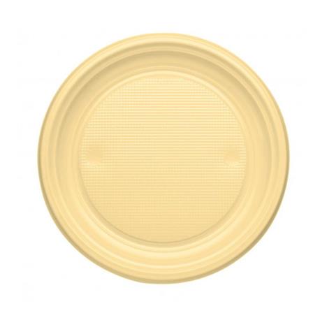 Plato Llano Crema - Ø220mm - PS - REUTILIZABLE