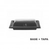 Plato negro + tapa trans - 170x105mm H47mm - 180ml